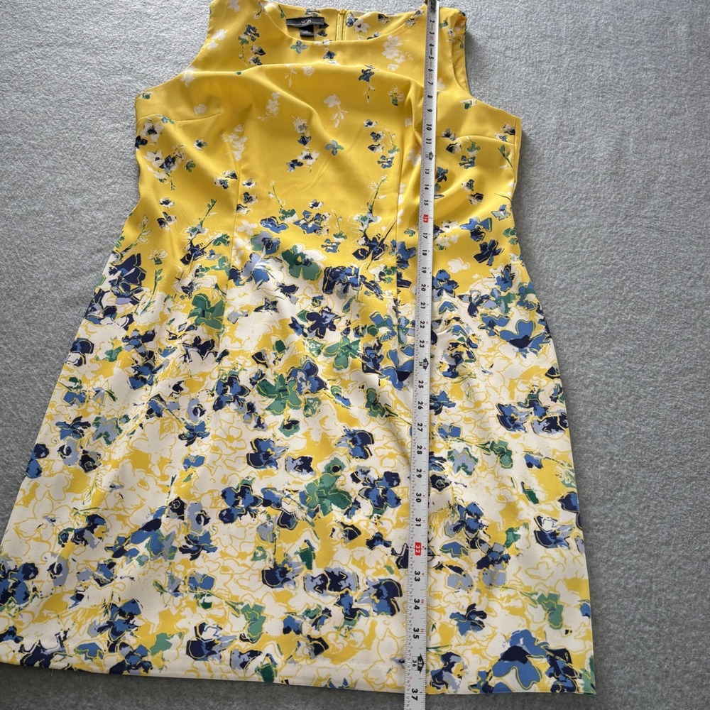AGB Dress Women's Size 16 Yellow Floral Sleeveless Vibrant Sheath Party Dress - Picture 5 of 11